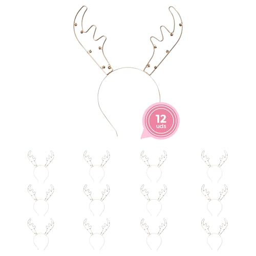 OH YEAH - 12 Stück Weihnachtsstirnbänder - Weihnachtszubehör - Weihnachtsschmuck - Weihnachtsschmuck - Weihnachtsfeier - Haardekoration Weihnachten - Rentier Stirnband - Einzigartiges Design von OH YEAH