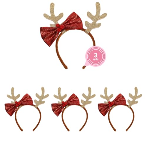 OH YEAH - 12 Stück Weihnachtsstirnbänder - Weihnachtszubehör - Weihnachtsschmuck - Weihnachtsschmuck - Weihnachtsfeier - Haardekoration Weihnachten - Rentier Stirnband - Einzigartiges Design von OH YEAH