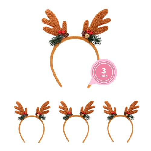 OH YEAH - 12 Stück Weihnachtsstirnbänder - Weihnachtszubehör - Weihnachtsschmuck - Weihnachtsschmuck - Weihnachtsfeier - Haardekoration Weihnachten - Rentier Stirnband - Einzigartiges Design von OH YEAH