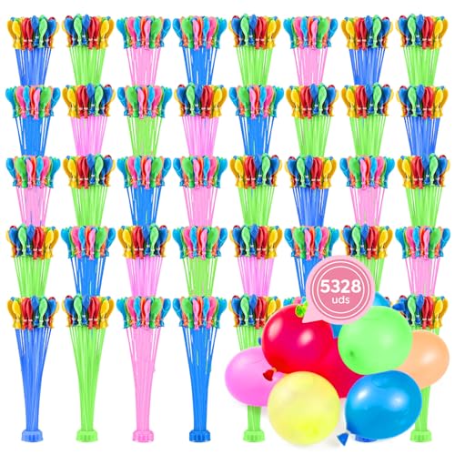 OH YEAH 144 Wasserspender – 5328 Wasserballons – Poolspiele – Wasserspiele für Kinder – Wasserspielzeug für Kinder – Gartenspiele – schnelles Befüllen – Selbstdichtender Verschluss von OH YEAH