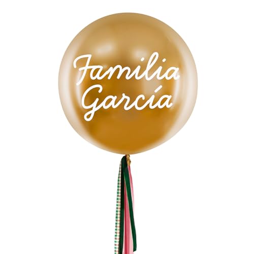 OH YEAH Personalisierter Weihnachtsballon, Goldballon, 60 cm, personalisierter Ballon, Weihnachtsballon, Vichy-Stoff, besondere Dekoration von OH YEAH