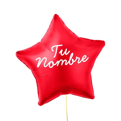 OH YEAH Personalisierter roter Stern, 48 cm, personalisierter Name, Helium, personalisierter Ballon, Folienballon, Stern-Metallic, personalisiertes Design, wählen Sie Ihren Namen von OH YEAH