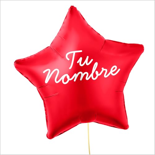 OH YEAH Personalisierter roter Stern, 48 cm, personalisierter Name, Helium, personalisierter Ballon, Folienballon, metallischer Stern, personalisiertes Design, wählen Sie Ihren Namen von OH YEAH