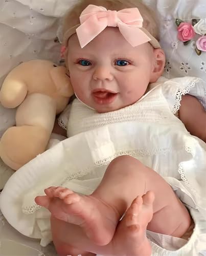 OHIJGN Reborn Baby Dolls 22 Inch Lifelike Baby Doll Cute Girl Soft Body Realistic Newborn Reborn Babies Looks Like a Real Baby Handmade Dolls for Children's Gifts von OHIJGN