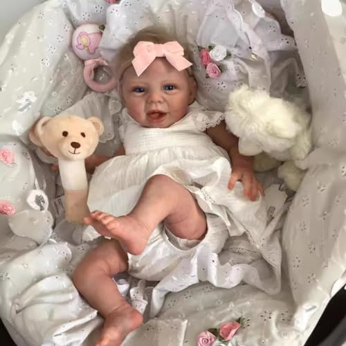 OHIJGN Reborn Baby Dolls 22 Inch Lifelike Baby Doll Cute Girl Soft Body Realistic Newborn Reborn Babies Looks Like a Real Baby Handmade Dolls for Children's Gifts von OHIJGN