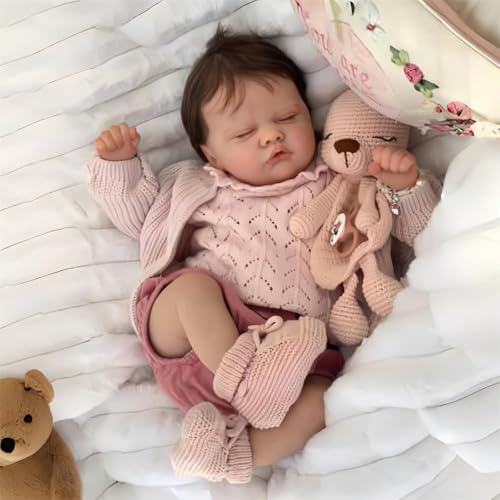 OHIJGN Reborn Babypuppen Mädchen Reborn Doll Girl 20 Inch Handmade Washable Reborn Babies Soft Vinyl Body Reborn Baby Doll Looks Like A Real Baby Closed Eyes Girl OHIJGN Reborn Babypuppen Mädchen Reborn Doll Girl 20 Inch Handmade Washable Reborn Babies Soft Vinyl Body Reborn Baby Doll Looks Like A Real Baby Closed Eyes Girl von OHIJGN