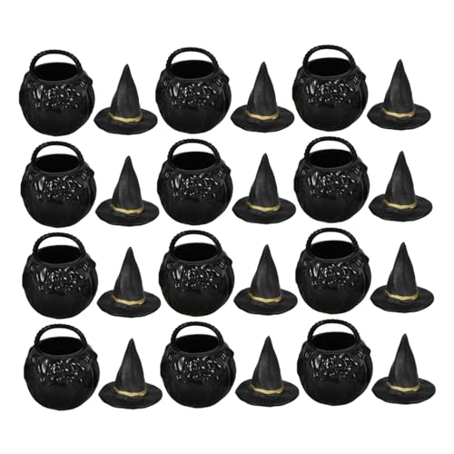 OHPHCALL 1 Set Hexenhut Eimer Glas Für Den Innenbereich Halloween Dekoration Vintage Halloween Dekor Halloween Süßigkeitenhalter Mini Kessel Wasserkocher Halloween Wabenornament von OHPHCALL