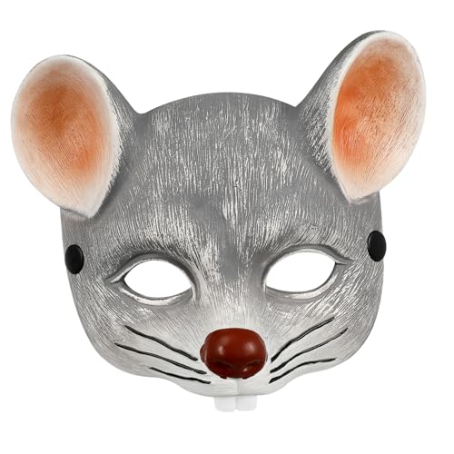 OHPHCALL 1Stk Halloween-Maske Partymaske Jahr der Spielzeuge 2020 halbe Maskerade tierische Halbmaske Cosplay-Maske halloween masken halloweenmaske Karnevalsmaske Party-Maske Light Grey von OHPHCALL