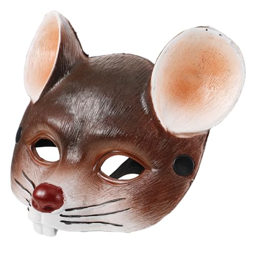 OHPHCALL 1stk 3d-mausmaske Halloween-halbmasken Karneval-masken Tiernarben-rattenmaske Halloween-tier Mauskostüm Für Erwachsene Halloween-karnevalszubehör Tier-cosplay-masken Idioten Brown von OHPHCALL