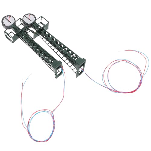 OHPHCALL 2Pcs Modell Railway Clock Lampe Miniatur Street Lamp Nach Zug Bahnsteig Gebäude Layouts O Zugzubehör Mikrolandschaften Ornament von OHPHCALL