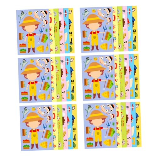 OHPHCALL 6sätze Puzzelkleber Für Beruf-ankleide-Sticker Berufs-Puzzle-Sticker Beruf-kostümzubehör OHPHCALL 6sätze Puzzelkleber Für Beruf-ankleide-Sticker Berufs-Puzzle-Sticker Beruf-kostümzubehör von OHPHCALL