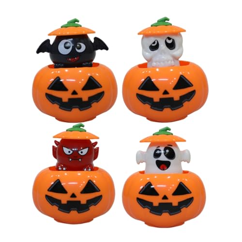 OHPHCALL Halloween-Aufziehspielzeug-Sortiment 4 Stück Kürbis-Aufziehspielzeug Uhrwerk-Spielzeug Halloween-Partygeschenke Halloween-Leckerli-Taschenfüller Leckerli-Taschenfüller Süßes Oder von OHPHCALL