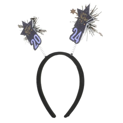 OHPHCALL neues jahr stirnband Neujahr Stirnband Partyzubehör für das neue Jahr Partygeschenke haarschmuck haircharm Requisiten für die Neujahrsparty Haarreifen für die Neujahrsparty Vlies von OHPHCALL