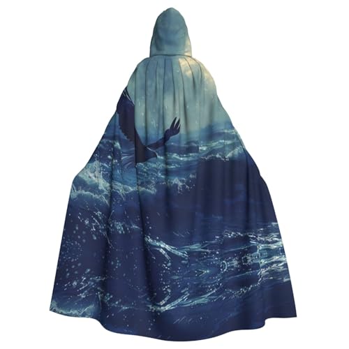 OIBNKCN Eagles Spreading Suitable for both men and women, adult hooded robes, cloaks, knights, stylish and cool role-playing costumes von OIBNKCN