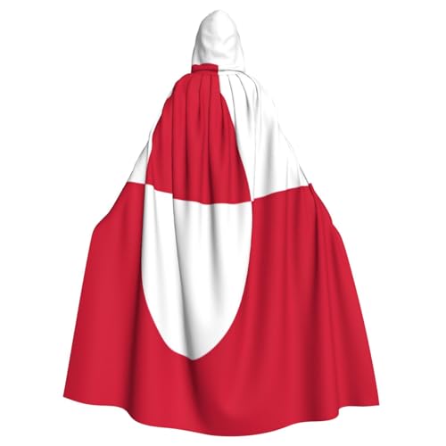 OIBNKCN Kapuzenumhang mit Grönland-Flagge für Damen und Herren, langlebiger und stilvoller schwarzer Umhang mit Kapuze für Halloween, Cosplay und mehr. OIBNKCN Kapuzenumhang mit Grönland-Flagge für Damen und Herren, langlebiger und stilvoller schwarzer Umhang mit Kapuze für Halloween, Cosplay und mehr. von OIBNKCN