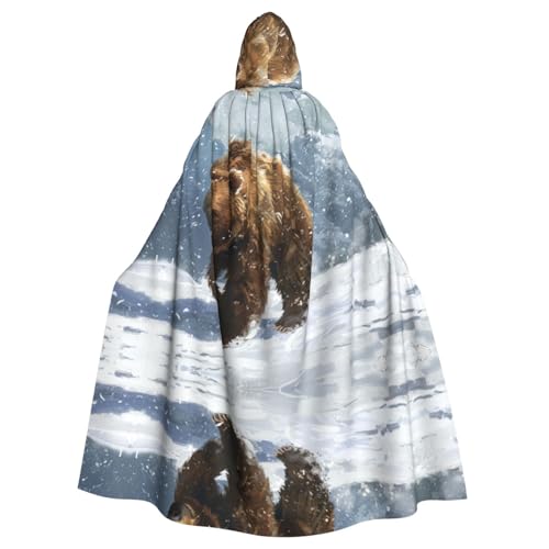 OIBNKCN Lonely Bear in the Blizzard Suitable for both men and women, adult hooded robes, cloaks, knights, stylish and cool role-playing costumes von OIBNKCN