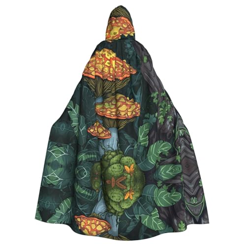 OIBNKCN Mysterious Mushroom Jungle Suitable for both men and women, adult hooded robes, cloaks, knights, stylish and cool role-playing costumes von OIBNKCN