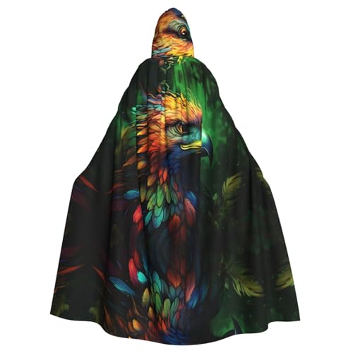 OIBNKCN Serious and mysterious colored owl Suitable for both men and women, adult hooded robes, cloaks, knights, stylish and cool role-playing costumes von OIBNKCN