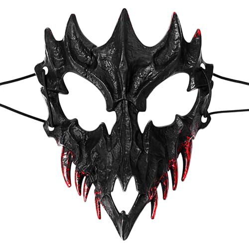 Oidea Halloween Drachen Maskerade Maske: Gothic Half Face Scary Horror Skull Maske Karneval Venezianisches Kostüm Cosplay Party Prom Ball Maske für Männer Frauen von OIDEA