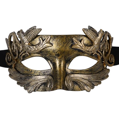 Oidea Maskerade Maske für Herren: Retro Römische Griechische Masken Vintage Phantom der Oper Maske Halloween Mascarade Ball Kostüm Party Masken Gold Oidea Maskerade Maske für Herren: Retro Römische Griechische Masken Vintage Phantom der Oper Maske Halloween Mascarade Ball Kostüm Party Masken Gold von OIDEA