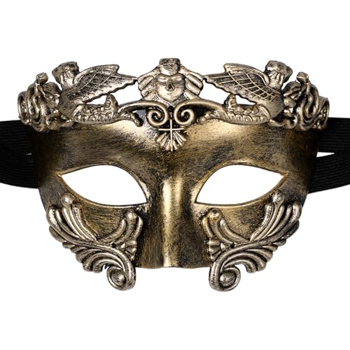 Oidea Maskerade Maske für Herren: Vintage Halbgesicht altägyptische römische griechische Maske Halloween Karneval Abschlussball Cosplay Kostüm Party Masken Gold Oidea Maskerade Maske für Herren: Vintage Halbgesicht altägyptische römische griechische Maske Halloween Karneval Abschlussball Cosplay Kostüm Party Masken Gold von OIDEA