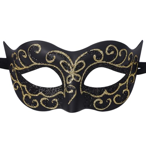 Oidea Venezianische Retro-Maske für Herren: venezianische Maske für Herren, Vintage-Stil, Karneval, Halloween-Kostüm, Cocktail-Party, Karnevalsmaske, schwarz Oidea Venezianische Retro-Maske für Herren: venezianische Maske für Herren, Vintage-Stil, Karneval, Halloween-Kostüm, Cocktail-Party, Karnevalsmaske, schwarz von OIDEA