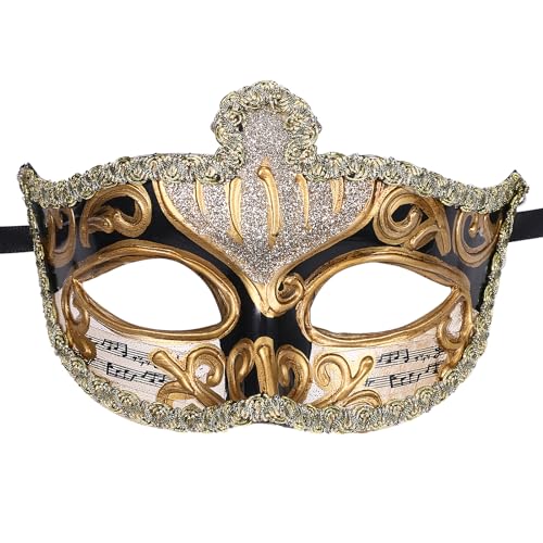 Oidea Vintage Venezianische Maskerade Maske für Herren: Retro Karneval Karneval Maske Halloween Musical Kostüm Party Venezianische Maskerade Ball Maske, Schwarz von OIDEA