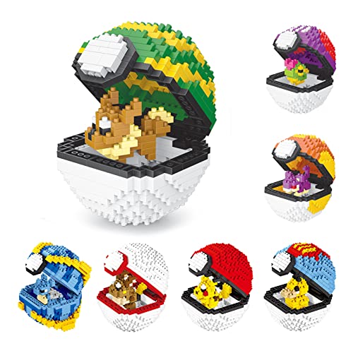 OIUYT Bausteine Modell, 3D Puzzle, Pokeball, 3D Puzzle Kinder Konstruktionsspielzeug, Puzzle Lernspielzeug, Geschenke für Jungs 3D-Puzzles von OIUYT