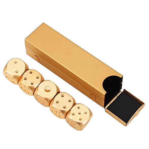 Uadme Würfel, 100 Stück 6 Seitige Gold Würfel Set, Augenwürfel aus Aluminiumlegierung, für Eine Vielzahl von Tischspielen, Poker, Monopoly von OKBY