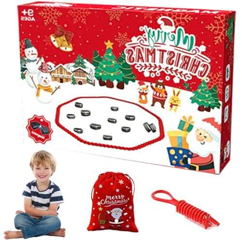 OKESYO 2024 New Magnetisches Schachspiel Set, Neueste Schachbrett Magnetisch, Magnet Schach mit 20 Magnetischen Steinen, Familien-Weihnachtsfeierspiel, Magnetspiel Schachspiel Weihnachtsedition von OKESYO