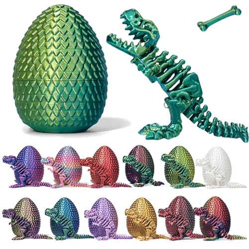 OKESYO 3D Gedrucktes Drachenei mit Drache und Knochen Ostern Überraschungs Drachenei Fidget Toys Geheimnisvolle Drachen Spielzeug Realistische Drachen Figuren für Heim Büro Schreibtisch von OKESYO