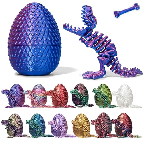 OKESYO 3D Gedrucktes Drachenei mit Drache und Knochen Ostern Überraschungs Drachenei Fidget Toys Geheimnisvolle Drachen Spielzeug Realistische Drachen Figuren für Heim Büro Schreibtisch von OKESYO