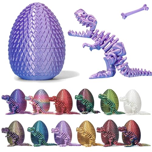 OKESYO 3D Gedrucktes Drachenei mit Drache und Knochen Ostern Überraschungs Drachenei Fidget Toys Geheimnisvolle Drachen Spielzeug Realistische Drachen Figuren für Heim Büro Schreibtisch von OKESYO