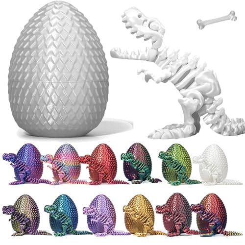 OKESYO 3D Gedrucktes Drachenei mit Drache und Knochen Ostern Überraschungs Drachenei Fidget Toys Geheimnisvolle Drachen Spielzeug Realistische Drachen Figuren für Heim Büro Schreibtisch von OKESYO