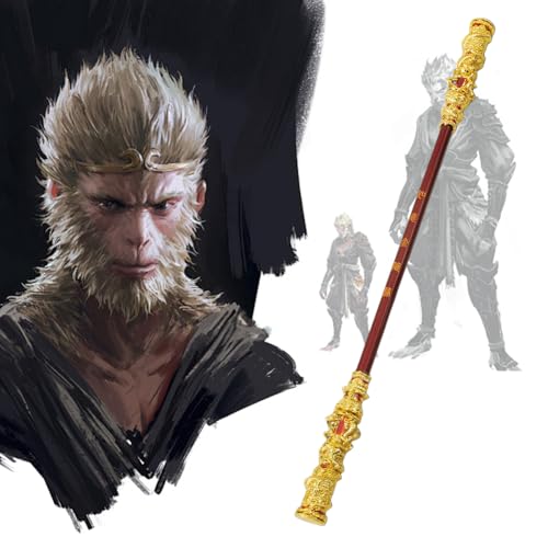 OKESYO Black Myth Sun Wukong Game Weapon Model, Golden Cudgel Model, Copper Alloy Cloud Rod, 40cm, Metallmaterial, Black Myth Wukongs Zubehör, Freunde, Familie, Kinder(Gold) von OKESYO