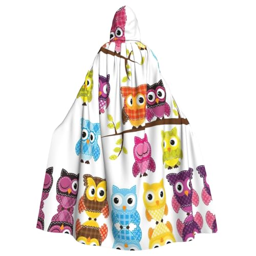 Großer Kapuzenumhang mit Eulen auf Baumzweigen, für Erwachsene, Halloween, 140 cm Länge, geeignet für Maskerade-Kostüme, Comic-Con Großer Kapuzenumhang mit Eulen auf Baumzweigen, für Erwachsene, Halloween, 140 cm Länge, geeignet für Maskerade-Kostüme, Comic-Con von OKFSTY