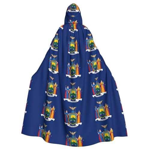 New York State Flag Printing Adult Halloween Large Hooded Cloak 57.8 Inches Length, Suitable For Maskerade Costumes, Comic Con New York State Flag Printing Adult Halloween Large Hooded Cloak 57.8 Inches Length, Suitable For Maskerade Costumes, Comic Con von OKFSTY