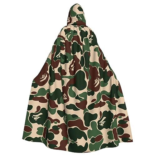 OKFSTY Aniaml Camouflage-Umhang mit Kapuze, Unisex, Erwachsene, volle Länge, Halloween, Weihnachten, Kostüm, Party, Umhang von OKFSTY