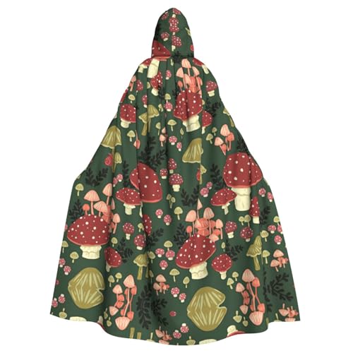 OKFSTY Bright Mushrooms Kunstdruck, Erwachsenen-Halloween-Umhang, großer Kapuzenumhang, 140 cm Länge, geeignet für Maskerade-Kostüme, Comic-Con OKFSTY Bright Mushrooms Kunstdruck, Erwachsenen-Halloween-Umhang, großer Kapuzenumhang, 140 cm Länge, geeignet für Maskerade-Kostüme, Comic-Con von OKFSTY