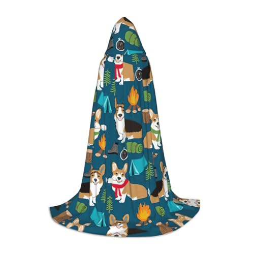 OKFSTY Corgi bedruckter Kapuzenumhang für Teenager, Halloween-Kapuzenumhang für Jugendliche, geeignet für Themenpartys, Comic-Con OKFSTY Corgi bedruckter Kapuzenumhang für Teenager, Halloween-Kapuzenumhang für Jugendliche, geeignet für Themenpartys, Comic-Con von OKFSTY