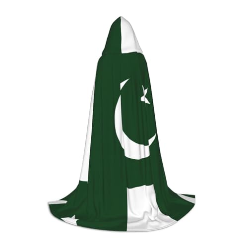 OKFSTY Flagge Pakistans Uni Halloween Kapuzenumhang Cosplay Kostüm Weihnachten für Halloween Karneval Cosplay Party von OKFSTY