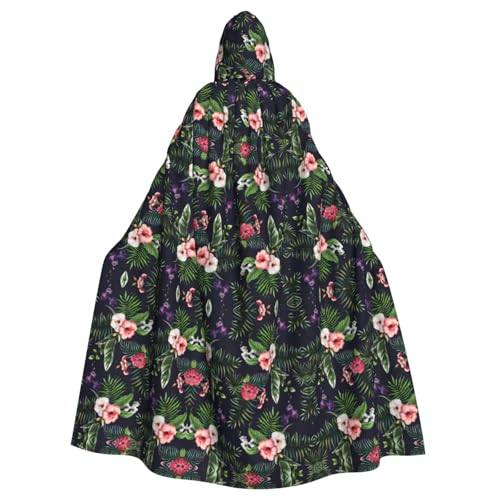 OKFSTY Florals Unisex-Umhang mit Kapuze, volle Länge, Halloween, Weihnachten, Kostüm, Party, Umhang von OKFSTY