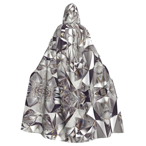 OKFSTY Glitzer-Umhang mit abstraktem Diamant-Kristallmuster, Erwachsenen-Halloween-Umhang, 140 cm Länge, geeignet für Maskerade-Kostüme, Comic-Con OKFSTY Glitzer-Umhang mit abstraktem Diamant-Kristallmuster, Erwachsenen-Halloween-Umhang, 140 cm Länge, geeignet für Maskerade-Kostüme, Comic-Con von OKFSTY