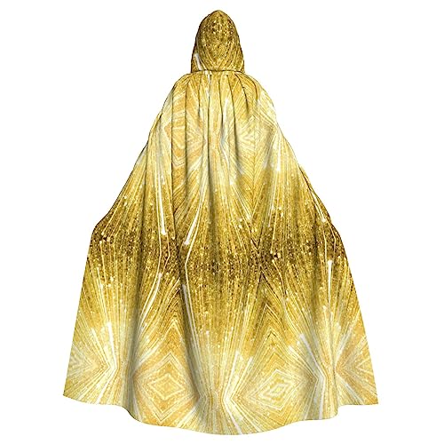 OKFSTY Gold Bling Unisex Erwachsenen-Umhang mit Kapuze, volle Länge, Halloween, Weihnachten, Kostüm, Party, Umhang von OKFSTY