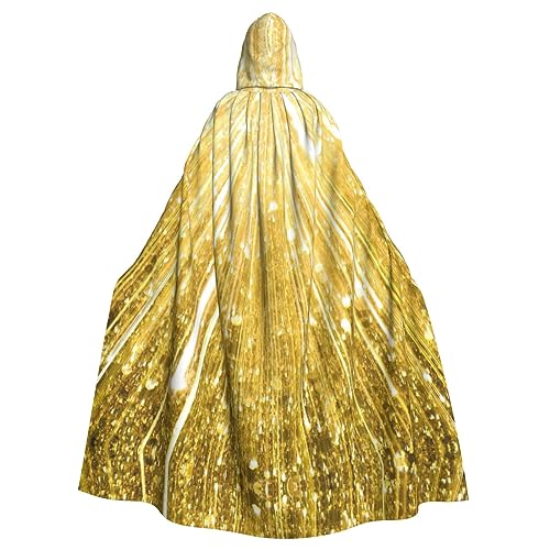 OKFSTY Gold Bling Unisex Erwachsenen-Umhang mit Kapuze, volle Länge, Halloween, Weihnachten, Kostüm, Party, Umhang von OKFSTY