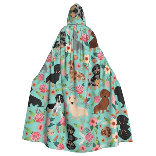 OKFSTY Großer Kapuzenumhang mit Hunde-Blumendruck, für Erwachsene, Halloween, 140 cm Länge, geeignet für Maskerade-Kostüme, Comic-Con OKFSTY Großer Kapuzenumhang mit Hunde-Blumendruck, für Erwachsene, Halloween, 140 cm Länge, geeignet für Maskerade-Kostüme, Comic-Con von OKFSTY