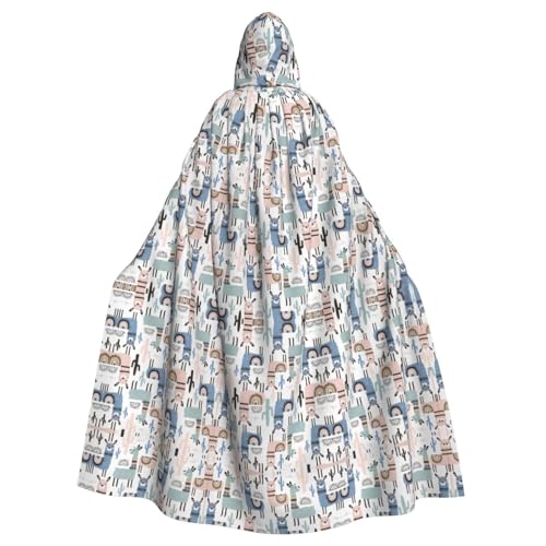 OKFSTY Großer Kapuzenumhang mit Lama-Alpaka-Kaktus-Druck, für Erwachsene, Halloween, 140 cm Länge, geeignet für Maskerade-Kostüme, Comic-Con OKFSTY Großer Kapuzenumhang mit Lama-Alpaka-Kaktus-Druck, für Erwachsene, Halloween, 140 cm Länge, geeignet für Maskerade-Kostüme, Comic-Con von OKFSTY