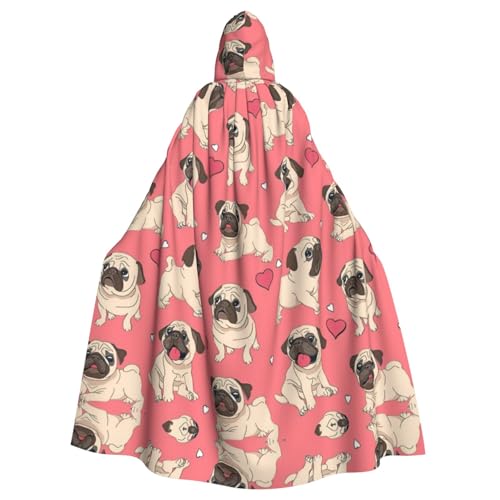 OKFSTY Großer Kapuzenumhang mit Mops-Aufdruck für Erwachsene, 140 cm Länge, geeignet für Maskerade-Kostüme, Comic-Con OKFSTY Großer Kapuzenumhang mit Mops-Aufdruck für Erwachsene, 140 cm Länge, geeignet für Maskerade-Kostüme, Comic-Con von OKFSTY