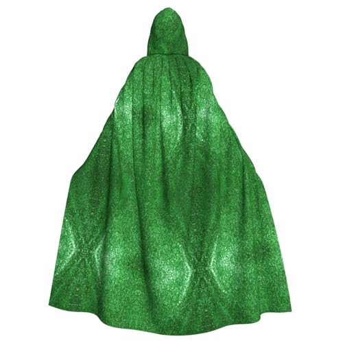 OKFSTY Grüner Pailletten-Umhang für Erwachsene, Halloween, großer Kapuzenumhang, 140 cm Länge, geeignet für Maskerade-Kostüme, Comic-Con OKFSTY Grüner Pailletten-Umhang für Erwachsene, Halloween, großer Kapuzenumhang, 140 cm Länge, geeignet für Maskerade-Kostüme, Comic-Con von OKFSTY