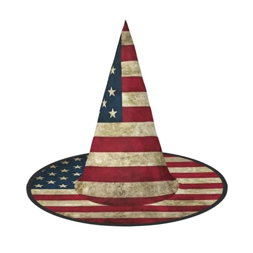 OKFSTY Halloween-Hexenhüte mit amerikanischer Flagge, für Damen, Kostüm, Zubehör, Cosplay, Party, Erwachsene, breite Krempe, spitzer Hut, 3 Stück von OKFSTY